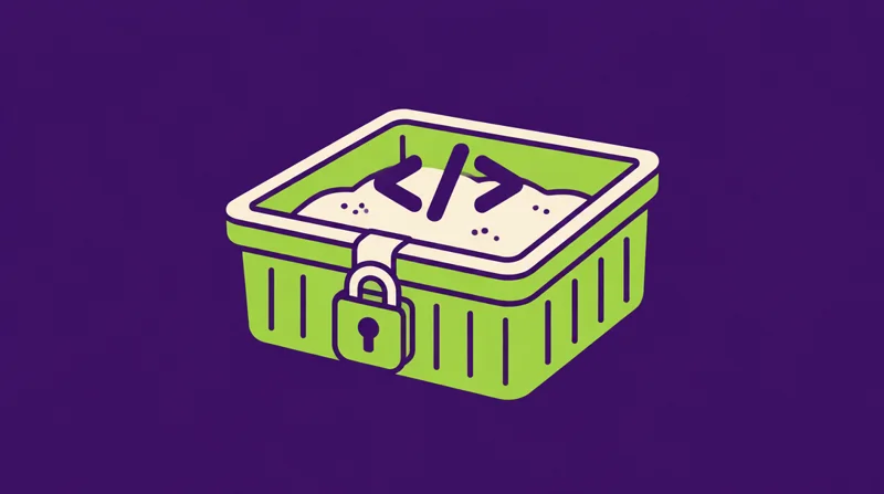 Flache Illustration einer isolierten Sandbox-Umgebung mit Schutzschild