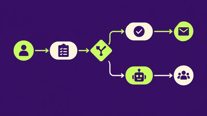 Knotenbasierte Workflow-Fläche mit Verzweigung und Roboterknoten